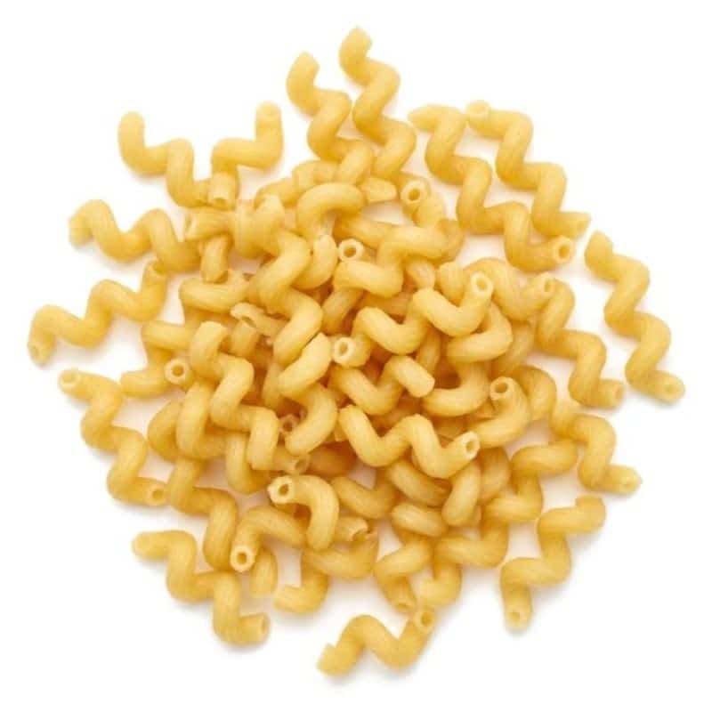 Fully cooked IQF cavatappi pasta