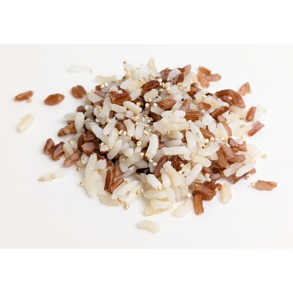 Fully cooked IQF amaranth rice blend