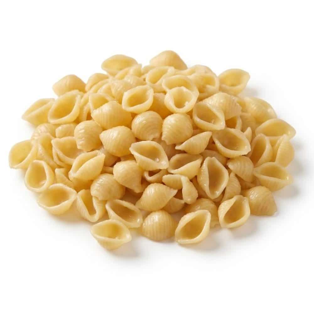 Fully cooked IQF small shell pasta