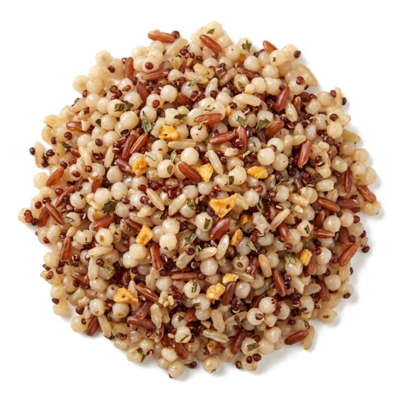 IQF Garlic Basil Grains Couscous Blend, fully cooked and individually quick frozen