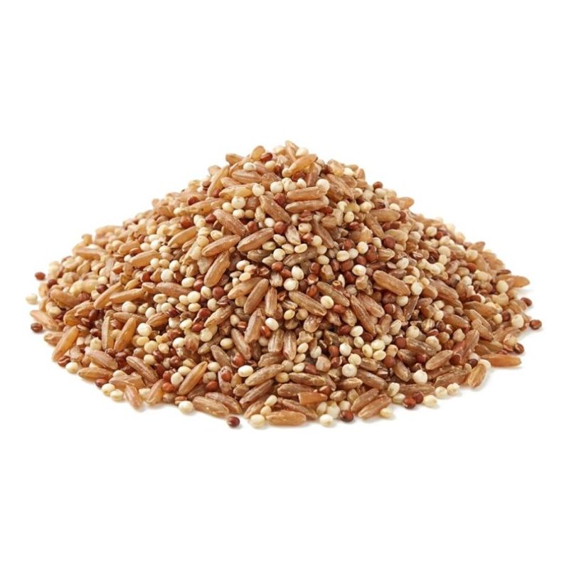 IQF Brown Rice (85) White Quinoa (7.5) Red Quinoa (7.5) Blend, fully cooked and individually quick frozen