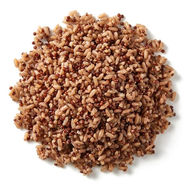 IQF Brown Rice (80) Red Quinoa (20) Blend, fully cooked and individually quick frozen