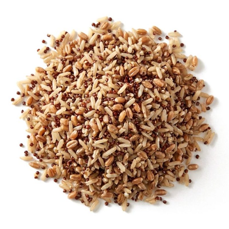 IQF Brown Rice (40) Red Quinoa (30) Farro (30) Blend, fully cooked and individually quick frozen