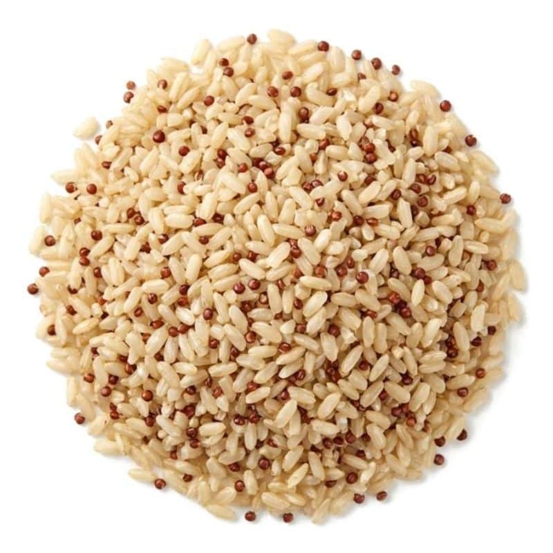 IQF Brown Rice (87) Red Quinoa (13) Blend, fully cooked and individually quick frozen