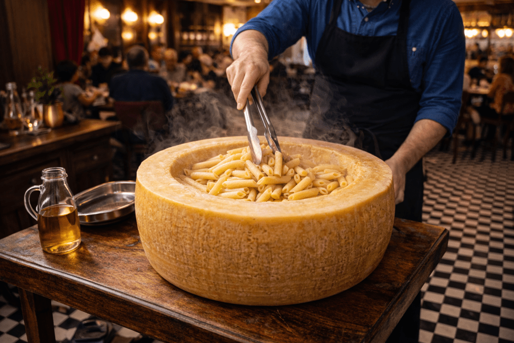 Cheese wheel to cook IQF Frozen Pasta for Restaurants